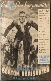 1y330 LOST HORIZON Swedish program book '37 Frank Capra classic starring Ronald Colman!