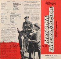 1y433 INTERRUPTED MELODY Spanish promo brochure '55 Glenn Ford, Eleanor Parker as opera singer!