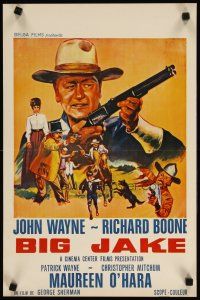 1z525 BIG JAKE Belgian '71 Richard Boone, different art of John Wayne with rifle!