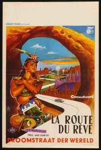 1z565 DREAM ROAD OF THE WORLD Belgian '58 The Pan-American Highway, really cool artwork!