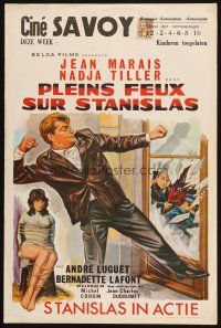 1z620 KILLER SPY Belgian '65 Pleins feux sur Stanislas, cool art of Jean Marais & bound girl!
