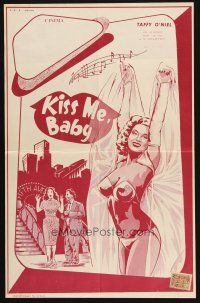 1z622 KISS ME BABY Belgian '63 Taffy O'Neil, Debby Ray, art of super sexy burlesque dancer!