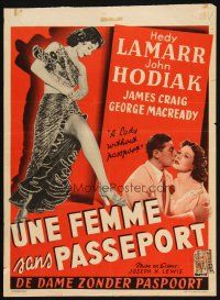 1z626 LADY WITHOUT PASSPORT Belgian '52 sexiest barely-clad Hedy Lamarr in harem girl costume!