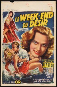 1z630 LE WEEK-END DU DESIR Belgian '56 Michele Jallet, Claire Brasseur, sexy artwork!