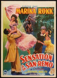 1z704 SENSATION IN SAN REMO Belgian '51 Marika Rokk, Peter Pasetti, colorful art of dancers!