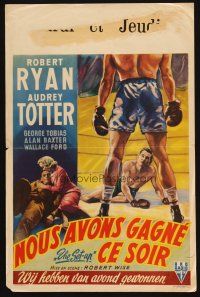 1z705 SET-UP Belgian '49 great art of boxer Robert Ryan in the ring, Robert Wise!