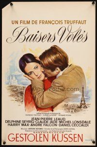 1z723 STOLEN KISSES Belgian '68 Francois Truffaut's Baisers Voles, sexy art of lovers & Paris!