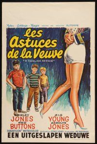 1z739 TICKLISH AFFAIR Belgian '63 Shirley Jones, Gig Young, wacky art of boys & sexy legs!