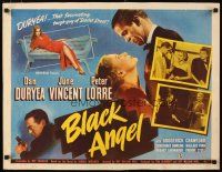 1z046 BLACK ANGEL 1/2sh '46 tough guy Dan Duryea, sexy June Vincent, Peter Lorre with gun!