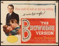 1z063 BROWNING VERSION 1/2sh '51 teacher Michael Redgrave's wife is cheating on him!