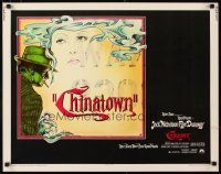 1z085 CHINATOWN 1/2sh '74 art of Jack Nicholson & Faye Dunaway by Jim Pearsall, Roman Polanski!