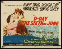 1z109 D-DAY THE SIXTH OF JUNE 1/2sh '56 romantic art of Robert Taylor & sexy Dana Wynter in WWII!