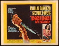 1z118 DIE DIE MY DARLING 1/2sh '65 Tallulah Bankhead, great artwork of stabbing scissors, Fanatic!