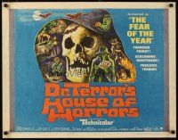 1z123 DR. TERROR'S HOUSE OF HORRORS 1/2sh '65 Christopher Lee, cool horror montage art!