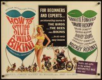1z189 HOW TO STUFF A WILD BIKINI 1/2sh '65 Annette Funicello, Buster Keaton, motorcycle action art