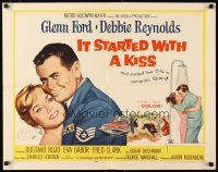 1z209 IT STARTED WITH A KISS style A 1/2sh '59 Glenn Ford & Debbie Reynolds in Spain!