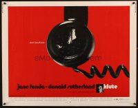 1z229 KLUTE rare alternate style 1/2sh '71 Donald Sutherland & Jane Fonda, dangling telephone art!