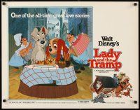 1z232 LADY & THE TRAMP 1/2sh R80 Walt Disney most romantic image from canine dog classic!