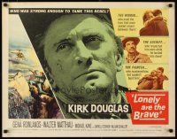 1z257 LONELY ARE THE BRAVE 1/2sh '62 Kirk Douglas classic, who was strong enough to tame him?