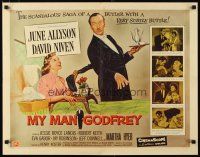 1z305 MY MAN GODFREY style A 1/2sh '57 art of June Allyson & butler David Niven!
