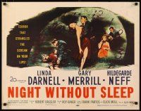 1z313 NIGHT WITHOUT SLEEP 1/2sh '52 Linda Darnell, terror that strangles the scream on your lips!