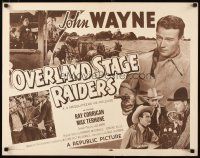 1z328 OVERLAND STAGE RAIDERS 1/2sh R53 John Wayne in The Three Mesquiteers w/Corrigan & Terhune!