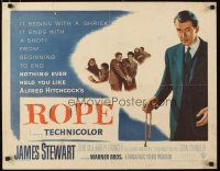 1z378 ROPE 1/2sh '48 great image of James Stewart holding the rope, Alfred Hitchcock classic!