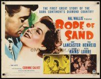 1z379 ROPE OF SAND style A 1/2sh '49 Burt Lancaster, Claude Rains, Peter Lorre, Corinne Calvet!