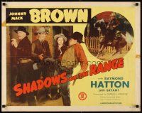 1z399 SHADOWS ON THE RANGE 1/2sh '46 cowboy Johnny Mack Brown w/gun, Jan Bryant!