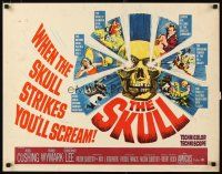 1z410 SKULL 1/2sh '65 Peter Cushing, Christopher Lee, cool horror artwork of creepy skull!