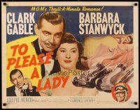 1z455 TO PLEASE A LADY style A 1/2sh '50 race car driver Clark Gable & sexy Barbara Stanwyck!