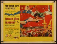 1z458 TRAPEZE style A 1/2sh '56 circus art of Burt Lancaster, Gina Lollobrigida & Tony Curtis!