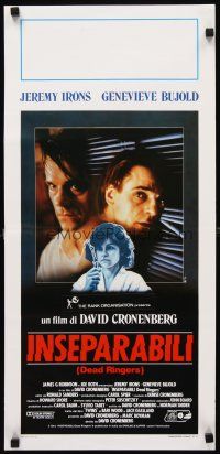 1z794 DEAD RINGERS Italian locandina '88 Jeremy Irons & Genevieve Bujold, David Cronenberg!