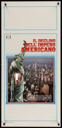 1z795 DECLINE OF THE AMERICAN EMPIRE Italian locandina '86 image of bare-bottomed Lady Liberty!