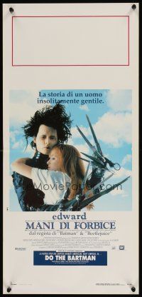 1z805 EDWARD SCISSORHANDS Italian locandina '90 Tim Burton classic, Johnny Depp & Winona Ryder!