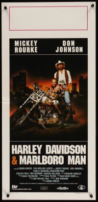 1z825 HARLEY DAVIDSON & THE MARLBORO MAN Italian locandina '91 Mickey Rourke & Don Johnson!