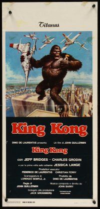 1z843 KING KONG Italian locandina '76 John Berkey art of BIG Ape on the Twin Towers!