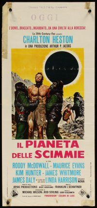 1z879 PLANET OF THE APES Italian locandina '68 Charlton Heston, Linda Harrison, classic sci-fi!