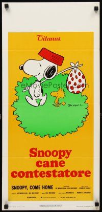 1z901 SNOOPY COME HOME Italian locandina '72 Peanuts, great Schulz art of Snoopy & Woodstock!