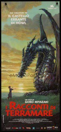 1z913 TALES FROM EARTHSEA Italian locandina '06 art of dragon & child, fantasy anime!