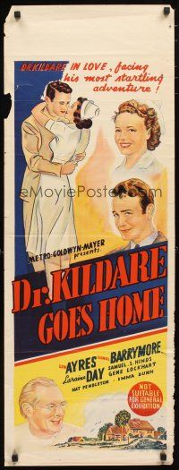 2a005 DR. KILDARE GOES HOME long Aust daybill '40 art of Lew Ayres, Lionel Barrymore, Laraine Day!