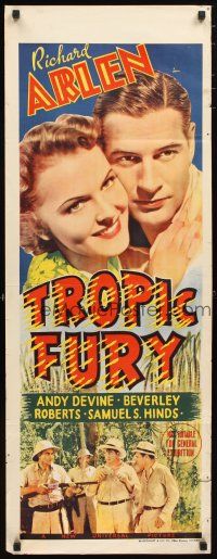 2a025 TROPIC FURY long Aust daybill '39 Richard Arlen & Andy Devine, sexy Lupita Tovar!