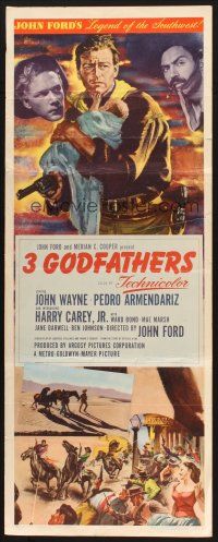 2a029 3 GODFATHERS insert '49 cowboy John Wayne in John Ford's Legend of the Southwest!