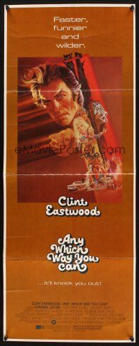 2a061 ANY WHICH WAY YOU CAN insert '80 cool artwork of Clint Eastwood & Clyde by Bob Peak!