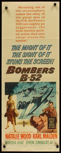 2a108 BOMBERS B-52 insert '57 sexy Natalie Wood & Karl Malden, cool art of military planes!