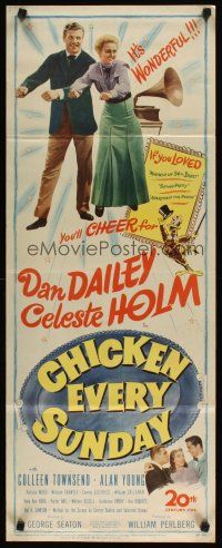 2a146 CHICKEN EVERY SUNDAY insert '49 art of Dan Dailey & Celeste Holm dancing!