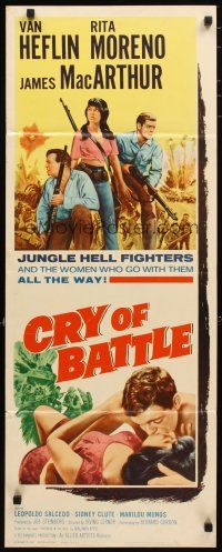 2a170 CRY OF BATTLE insert '63 Van Heflin, Rita Moreno & James MacArthur in the South Pacific!