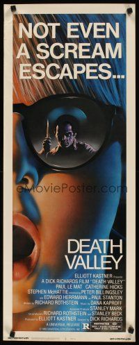 2a185 DEATH VALLEY insert '82 Paul Le Mat, Catherine Hicks, cool horror artwork!