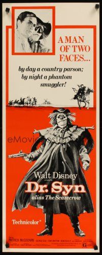 2a197 DR. SYN ALIAS THE SCARECROW insert R75 Disney, creepy art of Patrick McGoohan as scarecrow!