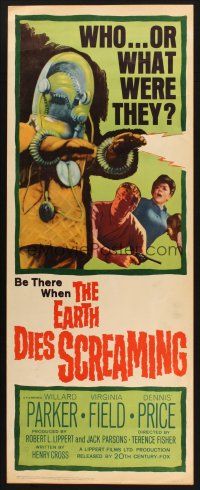2a200 EARTH DIES SCREAMING insert '64 Terence Fisher sci-fi, wacky monster, who or what were they?